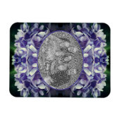 Blue Hydrangea Petals Rahmen hinzufügen Ihr Foto Magnet (Horizontal)