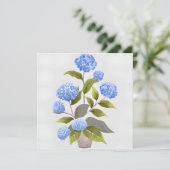 Blue Hydrangea-Pflanze | Schöne Wasserfarbe Karte (Stehend Vorderseite)