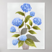 Blue Hydrangea-Pflanze | Schöne Wasserfarbe Poster (Vorne)