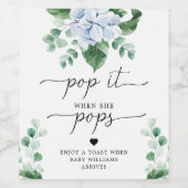 Blue Hydrangea Pop It, wenn sie Pop Tag bevorzugen Weinetikett (Einzelnes Label)
