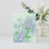 Blue Hydrangea Postcard Postkarte (Stehend Vorderseite)