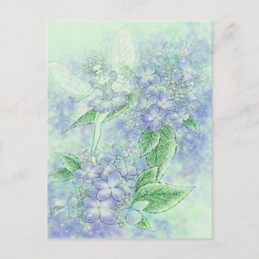Blue Hydrangea Postcard Postkarte (Vorderseite)