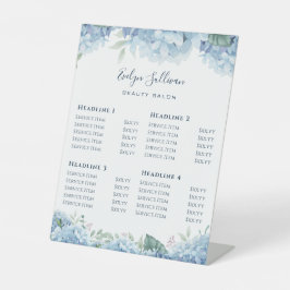 Blue Hydrangea Preisliste Pedestal Zeichen Sockelschild