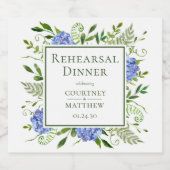 Blue Hydrangea Probe Dinner Bierflaschenetikett (Einzelnes Label)