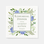 Blue Hydrangea Probe Dinner Cocktail Serviette (Vorderseite)