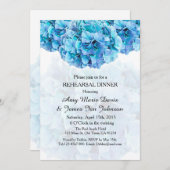 Blue Hydrangea Probe Dinner Einladung Hydrangea3 (Vorne/Hinten)