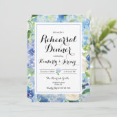 Blue Hydrangea Probe Dinner Einladung Karte (Stehend Vorderseite)