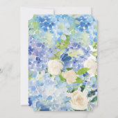 Blue Hydrangea Probe Dinner Einladung Karte (Rückseite)