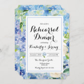 Blue Hydrangea Probe Dinner Einladung Karte (Vorne/Hinten)