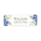 Blue Hydrangea Probe Dinner Rücksendeadresse (Vorne)