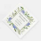 Blue Hydrangea Probe Dinner Serviette (Ecke)