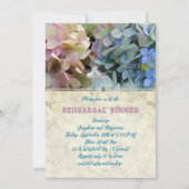 Blue Hydrangea Probe Dinner Vintag Floral Einladung (Vorderseite)