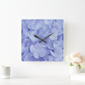 Blue Hydrangea Quadratische Wanduhr (Zuhause)