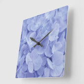 Blue Hydrangea Quadratische Wanduhr (Winkel)