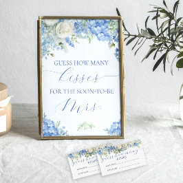 Blue Hydrangea rät wie viele Kisses Game Sign Poster