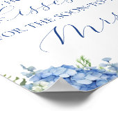 Blue Hydrangea rät wie viele Kisses Game Sign Poster (Ecke)