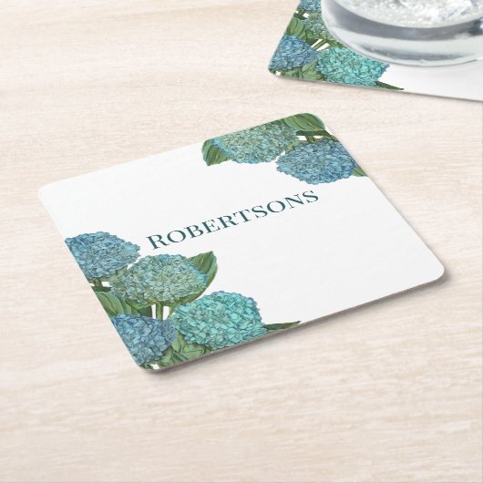 Blue Hydrangea Rechteckiger Pappuntersetzer (angewinkelt)