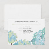 Blue Hydrangea Response Card RSVP Karte (Vorne/Hinten)