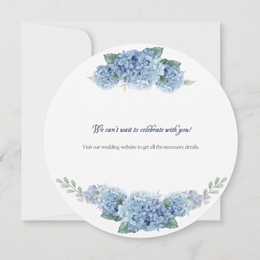 Blue Hydrangea rettet die Daten Save The Date (Rückseite)