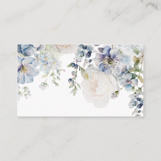 Blue Hydrangea & Rose Book for Baby Enclosure Card Begleitkarte (Rückseite)