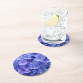 Blue Hydrangea Runder Pappuntersetzer (Vor Ort)