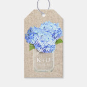 Blue Hydrangea Rustic Gastgeschenk Hochzeit Vielen Geschenkanhänger (Vorderseite)