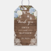 Blue Hydrangea Rustic Holz Spitzen Lichter Geschenkanhänger (Vorderseite)