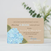 Blue Hydrangea Rustic Read a Book Card Begleitkarte (Stehend Vorderseite)