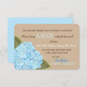Blue Hydrangea Rustic Read a Book Card Einladung (Vorne/Hinten)