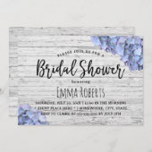 Blue Hydrangea Rustic Wedding Brautparty Einladung (Vorne/Hinten)