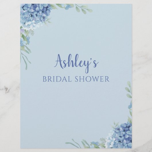 Blue Hydrangea sagte er sagte, sie sagte Brautpart (Rückseite)