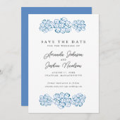 Blue Hydrangea Save the Date (Vorne/Hinten)