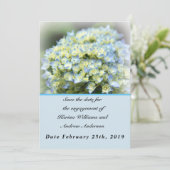 Blue Hydrangea Save the Date-Karte Date (Stehend Vorderseite)