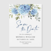 Blue Hydrangea Save the Date Magnetkarte (Vorderseite)