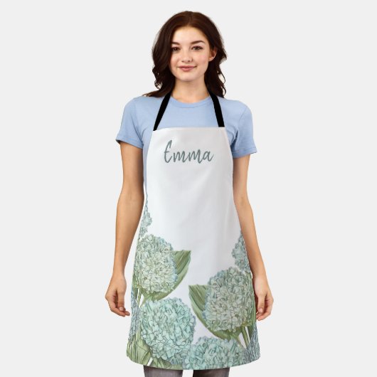 Blue Hydrangea Schürze (Getragen)