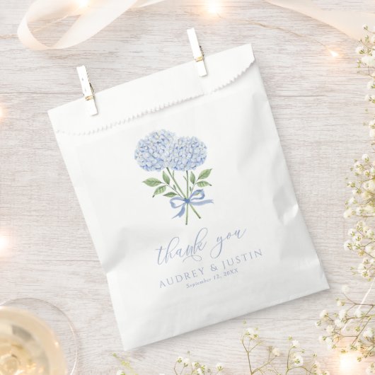 Blue Hydrangea Script Vielen Dank, dass Sie Ihre H Geschenktütchen (Ausgeschnitten)