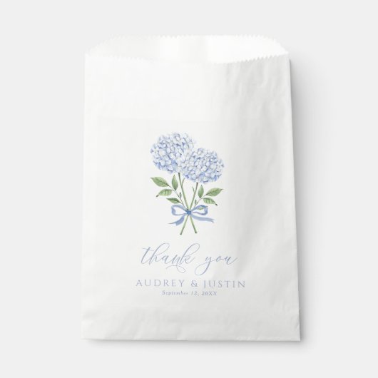 Blue Hydrangea Script Vielen Dank, dass Sie Ihre H Geschenktütchen (Vorderseite)