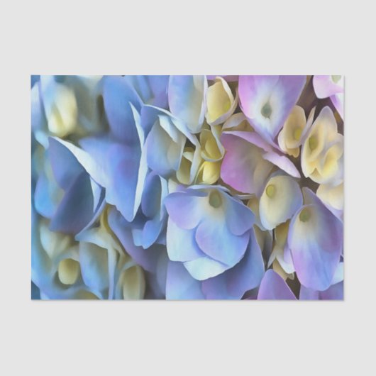 Blue Hydrangea Shrub Artistic Bossom Seidenpapier (Vorderseite)