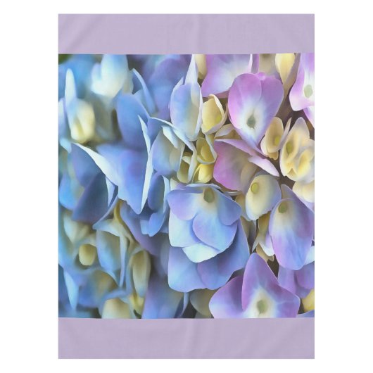 Blue Hydrangea Shrub Artistic Bossom Tischdecke (Vorderseite)