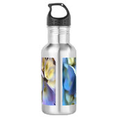 Blue Hydrangea Shrub Artistic Bossom Trinkflasche (Rückseite)