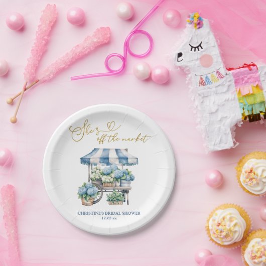 Blue Hydrangea Sie ist vom Market Brautparty. Pappteller (Party)