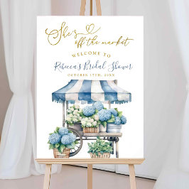 Blue Hydrangea Sie ist vom Markt Brautparty Poster