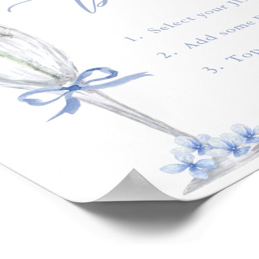 Blue Hydrangea, Silver Mimosa Bar Dusche Poster (Ecke)