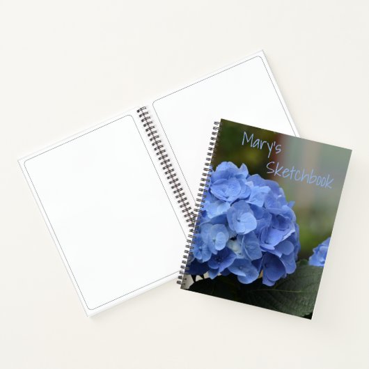 Blue Hydrangea Sketch Notizblock (Innenseite)