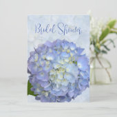 Blue Hydrangea Small Bridal Dusche Einladung (Stehend Vorderseite)