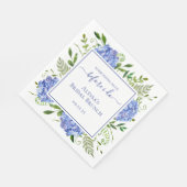 Blue Hydrangea Something Blue Before I Do Serviette (Ecke)