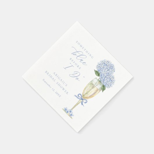 Blue Hydrangea Something Blue Personalized Serviette (Ecke)