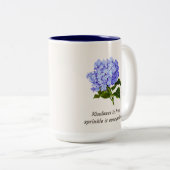 Blue Hydrangea Sprinkle Zweifarbige Tasse (VorderseiteRechts)