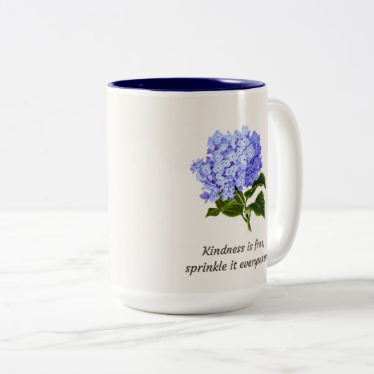 Blue Hydrangea Sprinkle Zweifarbige Tasse (VorderseiteRechts)