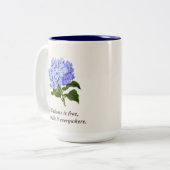 Blue Hydrangea Sprinkle Zweifarbige Tasse (Vorderseite Links)